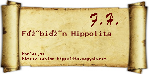 Fábián Hippolita névjegykártya
